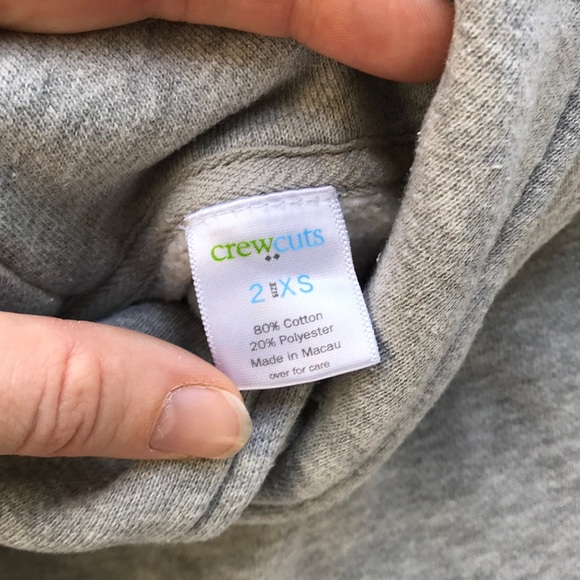 Crewcuts Shawl Collar Sweatshirt 2 XS Gray - Picture 6 of 8